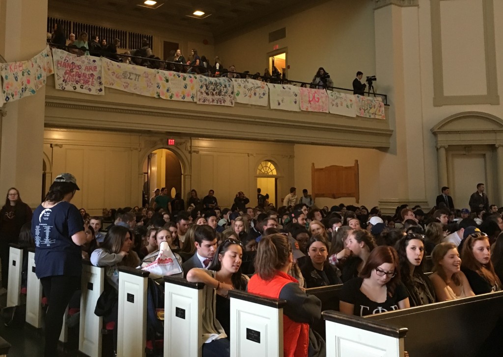Students in Hendricks Chapel