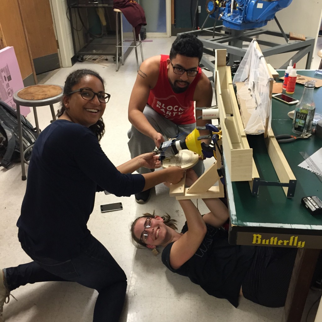 Engineering students working on project