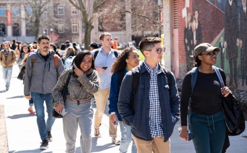 Students on their way to class 