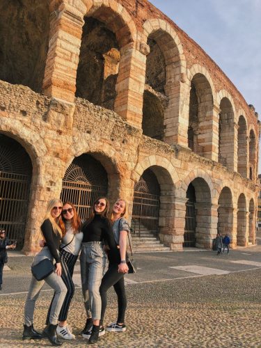 Allyson and friends enjoying their day in Verona