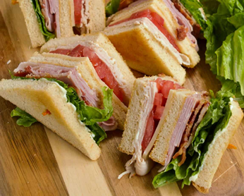 A double decker club sandwich