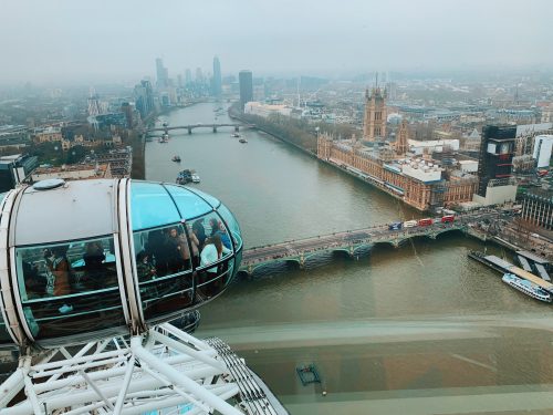 A view of the London skyline from the Eye