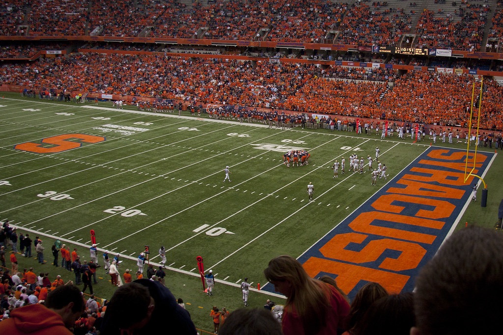 A football game in The Dome