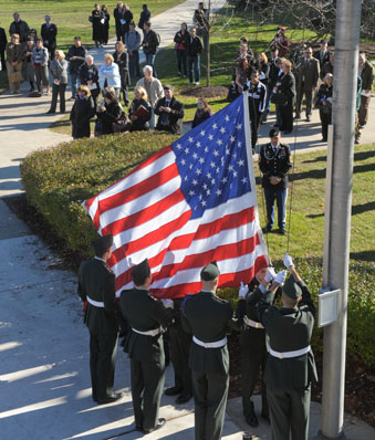 Veterans Day flag raising ceremony