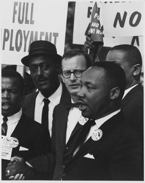 Martin Luther King, Jr., with other leaders at the March on Washington on Aug. 28, 1963.