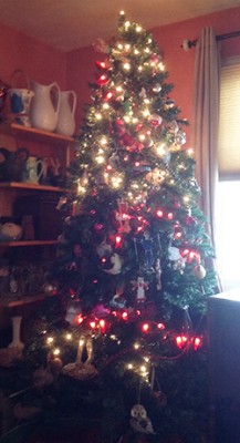 The Amodys' Christmas tree as it looked until Wednesday night.