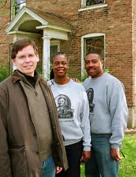 Armstrong with Christine Carter and her husband, the Rev. Paul Carter, both directors and caretakers of the Tubman Home in Auburn, N.Y. 