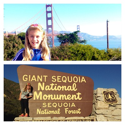 Catherine, daughter of Associate Provost Andria Costello Staniec, on a whirlwind trip through California. 