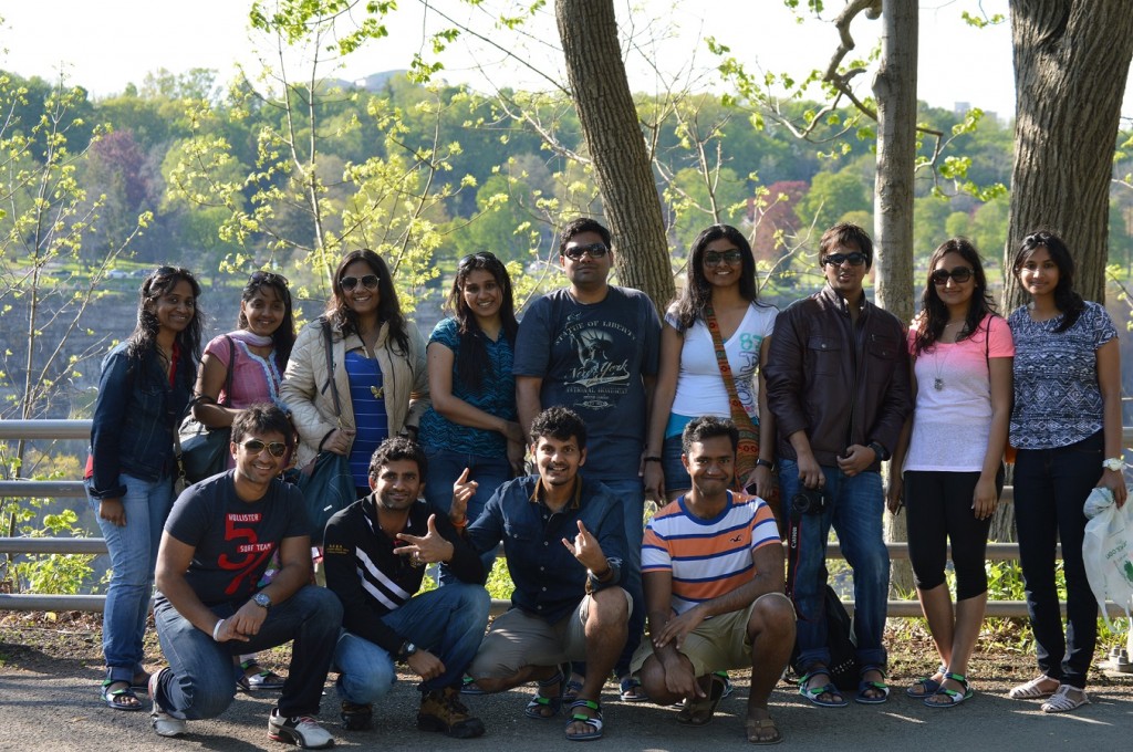 Graduate students of the College of Engineering and Computer Science take in the sights of Niagara Falls. They include Sivaraman Radharam , Dyuthi Kurapti ,Monica Kumar , Yukesh Vijayakumar , Swetha Srinivasan , Lavanya Ranganathan , Reshmi Mandhavan , Shyam Sunder and Raj Kumaran. 