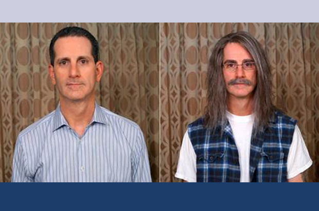 John Hartman's before and after photo in 'Undercover Boss'. (Courtesy CBS)