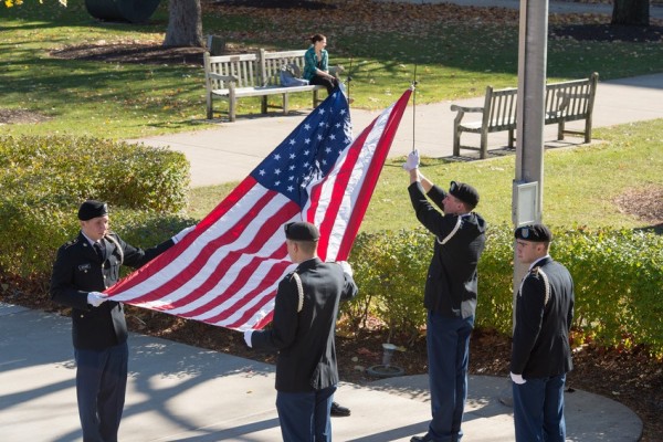 Veterans Day flag raising ceremony