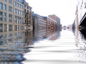 A flooded city
