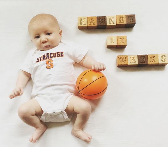 Baby with basketball