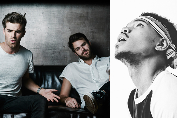 The Chainsmokers, left, and Chance the Rapper
