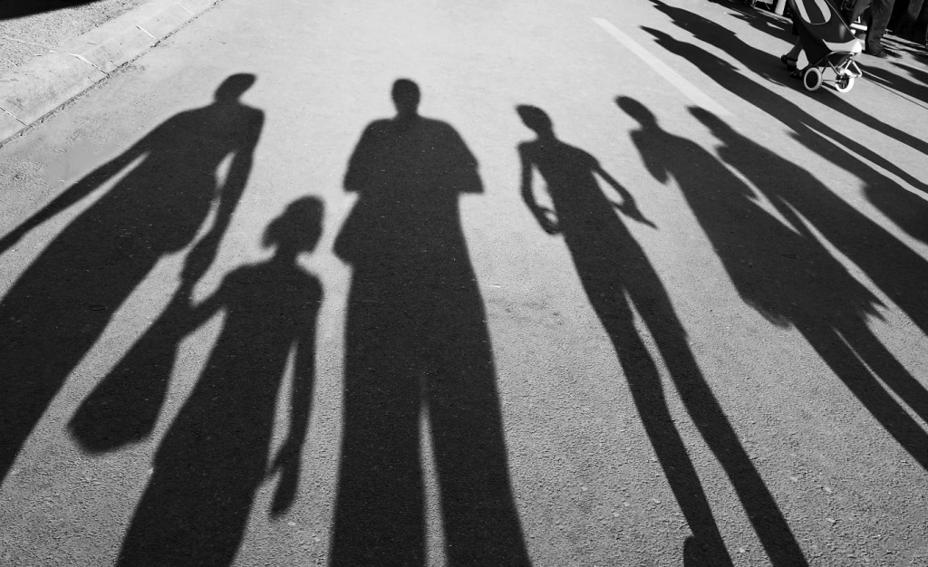 Interesting shadow of a whole family together