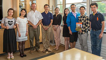 Bruce Kingma, third from left, with the visiting group from Tsinghua University