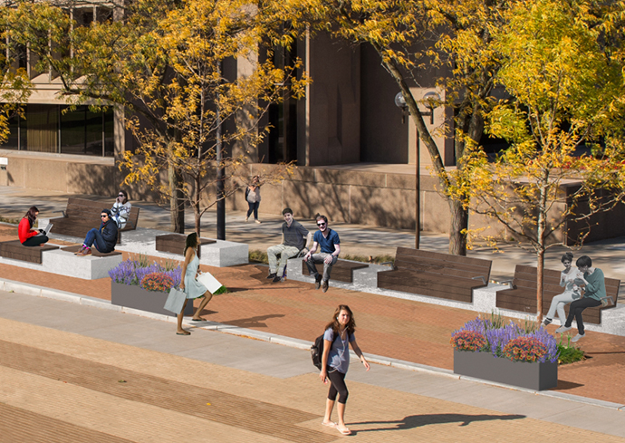 University Community Selects Furnishings for Einhorn Family Walk