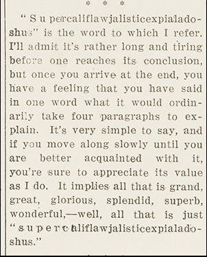 A section of Helen Herman's Daily Orange article from March 10, 1931, in which she mentions the word "asdfasdfsadf