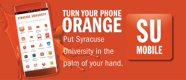 Turn your phone orange with the Syracuse University Mobile App.