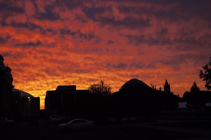 campus sunset
