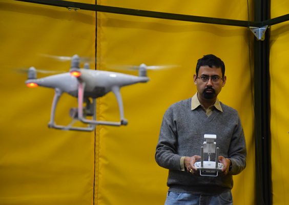Amit Sanyal piloting drone