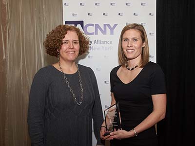 Associate Dean Julie Hasenwinkel and Assistant Professor Michelle Blum at the 2017 TACNY Awards