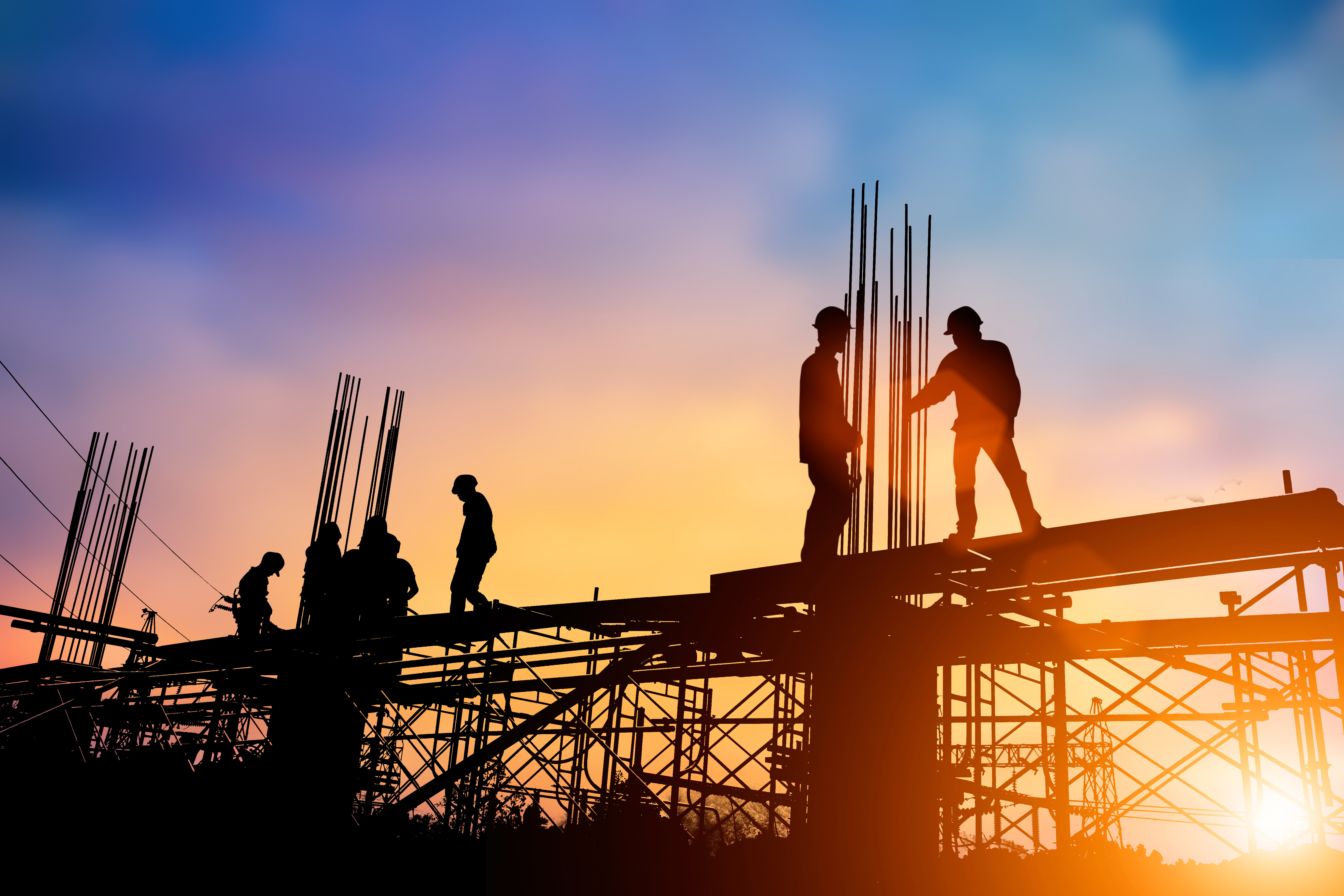 Workers on a construction site