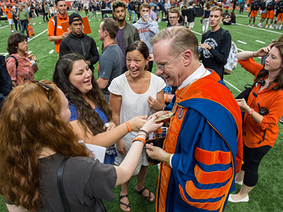 Chancellor and students