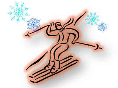 skiing drawing