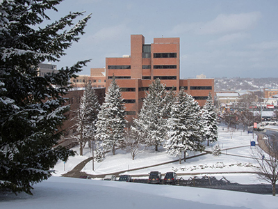 Photo: Winter view of Crouse-Hinds Hall