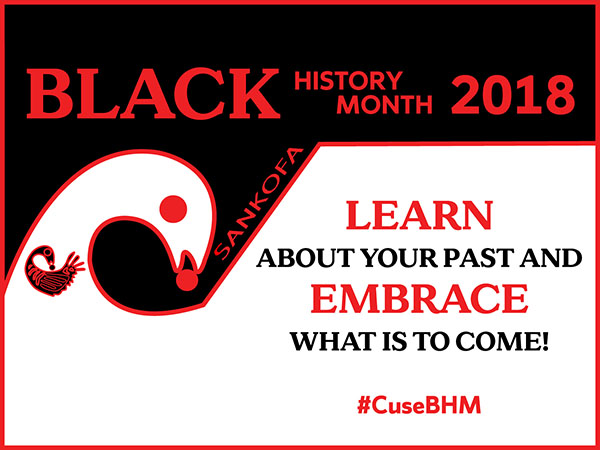 Black History Month graphic with text : "Learn about  Your Past and Embrace What Is to Come"