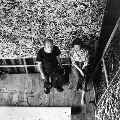 Lee Krasner and Jackson Pollock, taken from above