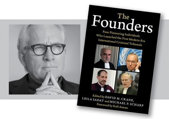 book cover of "The Founders" alongside photo of David Crane