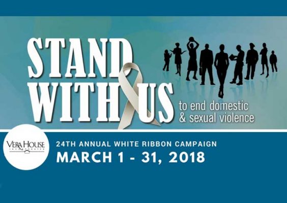 "Stand With Us" graphic for Vera House White Ribbon campaign