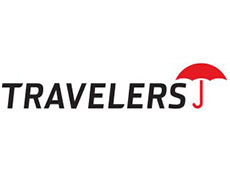 Travelers logo with red umbrella