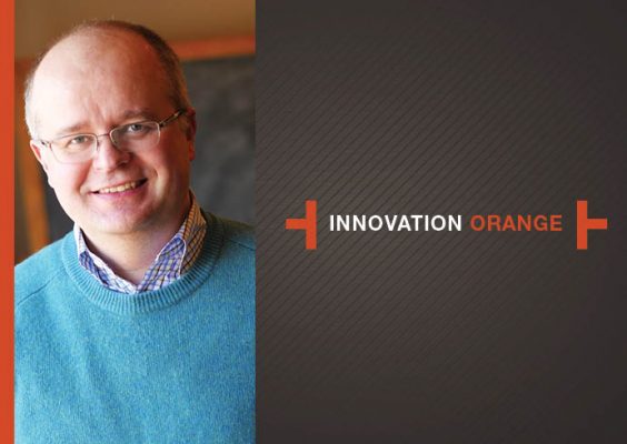 photo of Roger Hallas with Innovation Orange logo