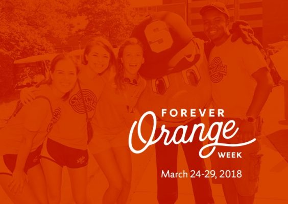graphic of students with Otto with Forever Orange Week text