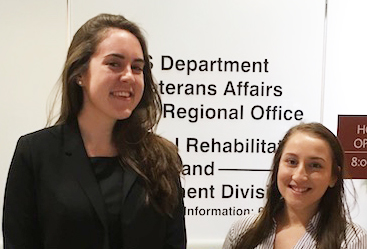 Katie Becker, left, and Cecilia Santostefano at the U.S. Department of Veterans Affairs Buffalo office