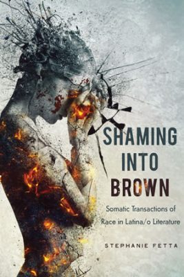 book cover with nude woman with hand to forehead and "Shaming into Brown"