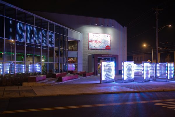 Syracuse Stage at night