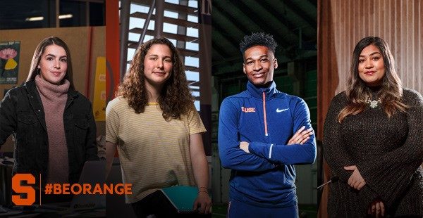 Be Orange campaign graphic with four students.