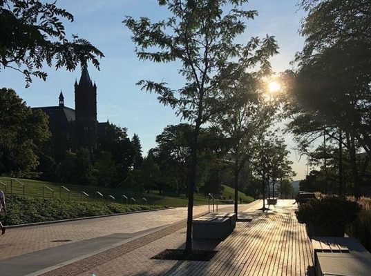 walkway along campus