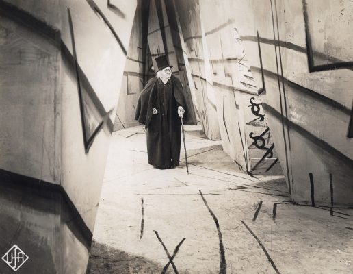 man walking up steps