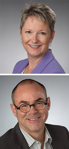 Faculty members Jennifer Stromer-Galley (top) and Jeff Hemsley are conducting research to help journalists and the public understand major trends in political campaign communication on social media channels.
