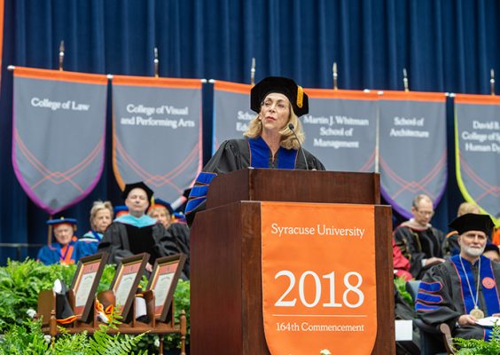 Syracuse University 2018 Commencement speaker Kathrine Switzer ’68, G’72
