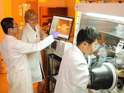 The Reichmanis Research Group at Georgia Tech works at the interface of chemical engineering, chemistry, materials science, optics and electronics.