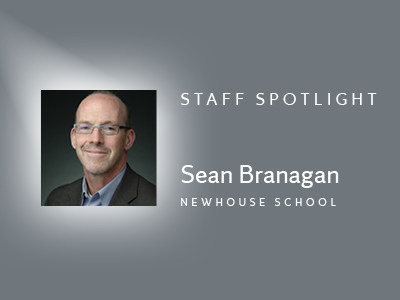 Staff Spotlight graphic with photo of Sean Branagan