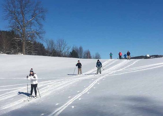 Recreation Services checking out the trails at the the new Cross Country Ski and Snowshoe Center at Drumlins.