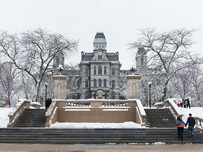 Winter scene of the Hall of Languages