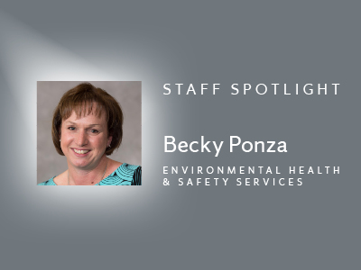 Staff Spotlight graphic of Becky Ponza